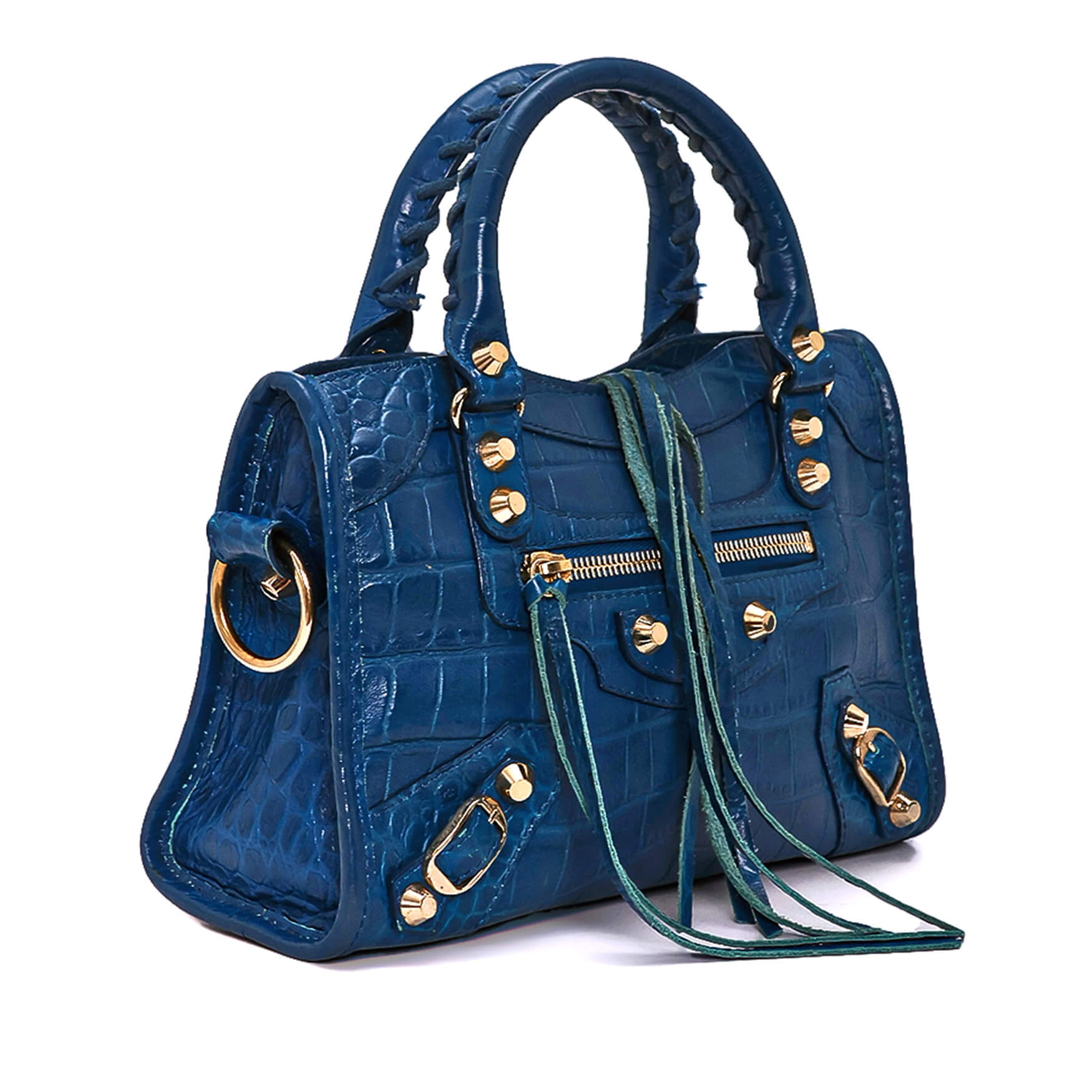 Balenciaga - Navy Blue Calfskin Leather Motorcyle Le City Mini Bag